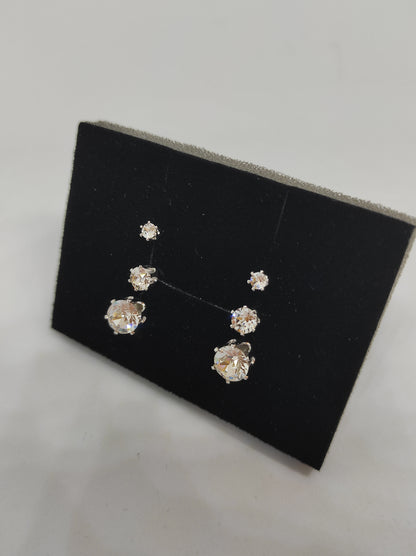 Levoire | Trinity de 3 paires de Boucles d'oreilles ornées de cristaux autrichien haute qualité - Livraison Offerte