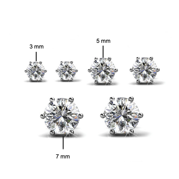 Levoire | Trinity de 3 paires de Boucles d'oreilles ornées de cristaux autrichien haute qualité - Livraison Offerte