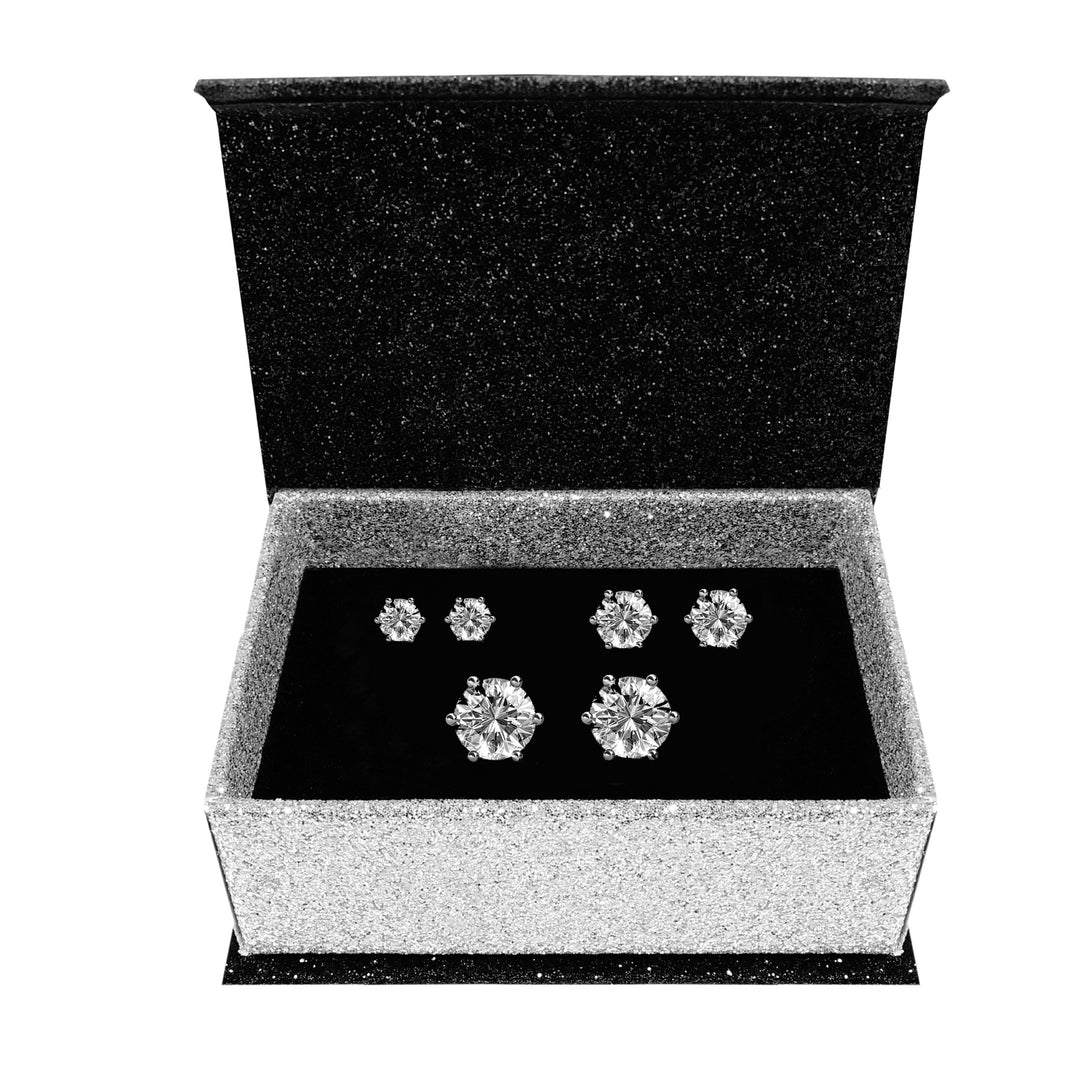 Levoire | Trinity de 3 paires de Boucles d'oreilles ornées de cristaux autrichien haute qualité - Livraison Offerte