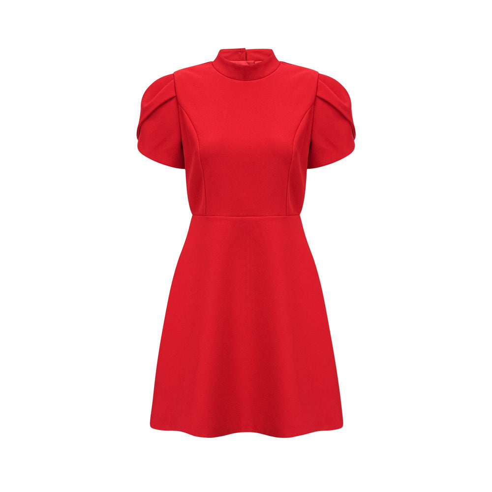 Levoire | Robe Mini À Découpe Baillement De Manche Pétale Rouge