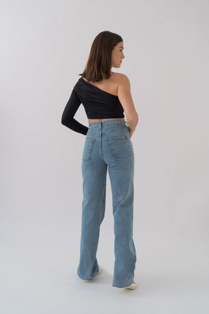 Levoire | Jeans à jambe large pour femme - Bleu