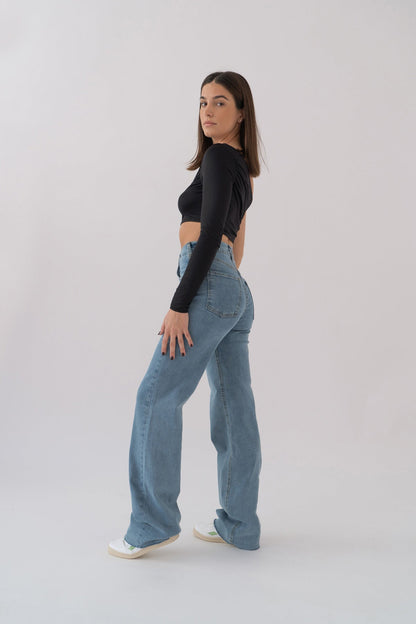 Levoire | Jeans à jambe large pour femme - Bleu