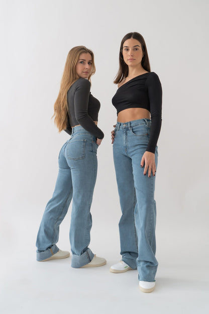 Levoire | Jeans à jambe large pour femme - Bleu
