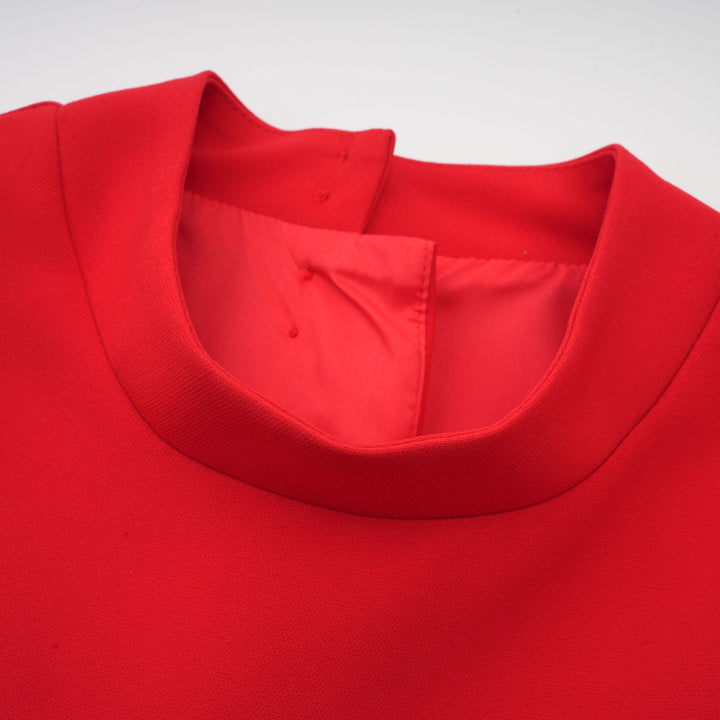 Levoire | Robe Mini À Découpe Baillement De Manche Pétale Rouge