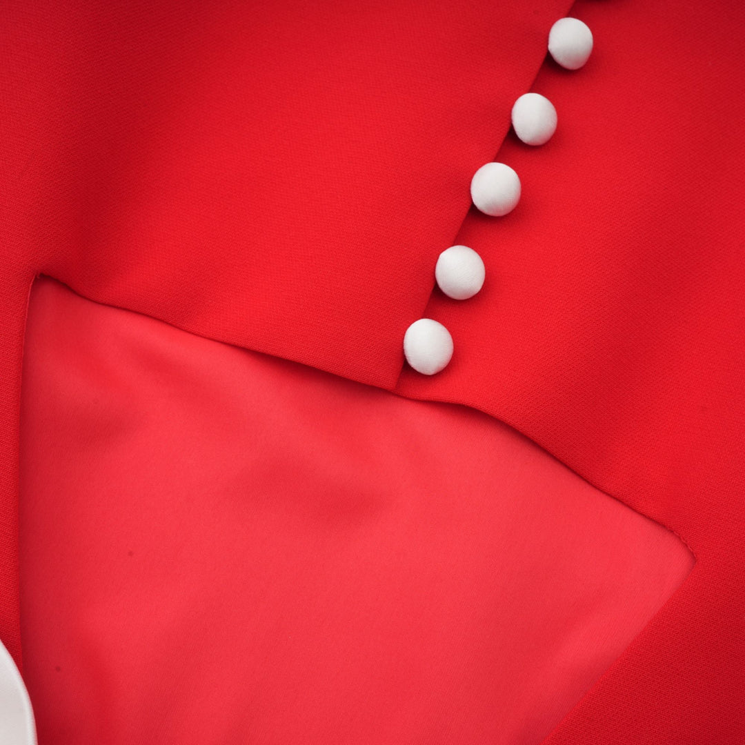 Levoire | Robe Mini À Découpe Baillement De Manche Pétale Rouge
