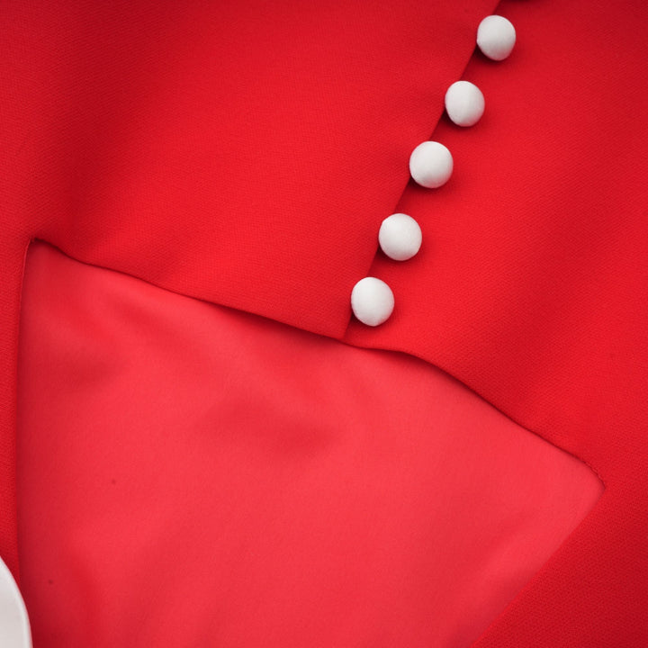 Levoire | Robe Mini À Découpe Baillement De Manche Pétale Rouge