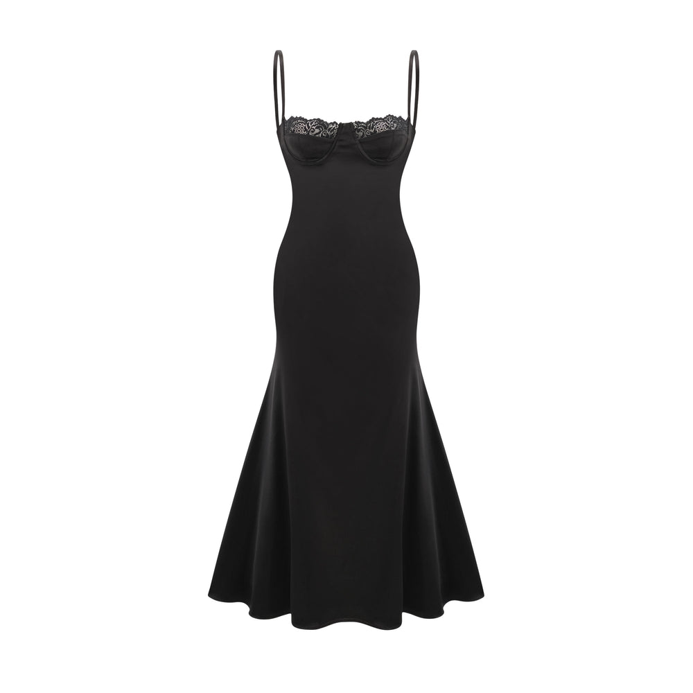 Levoire | Dentelle Satin Mi-Long Robe