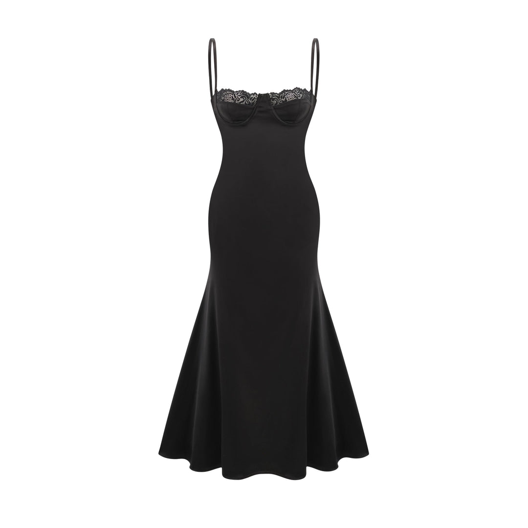 Levoire | Dentelle Satin Mi-Long Robe
