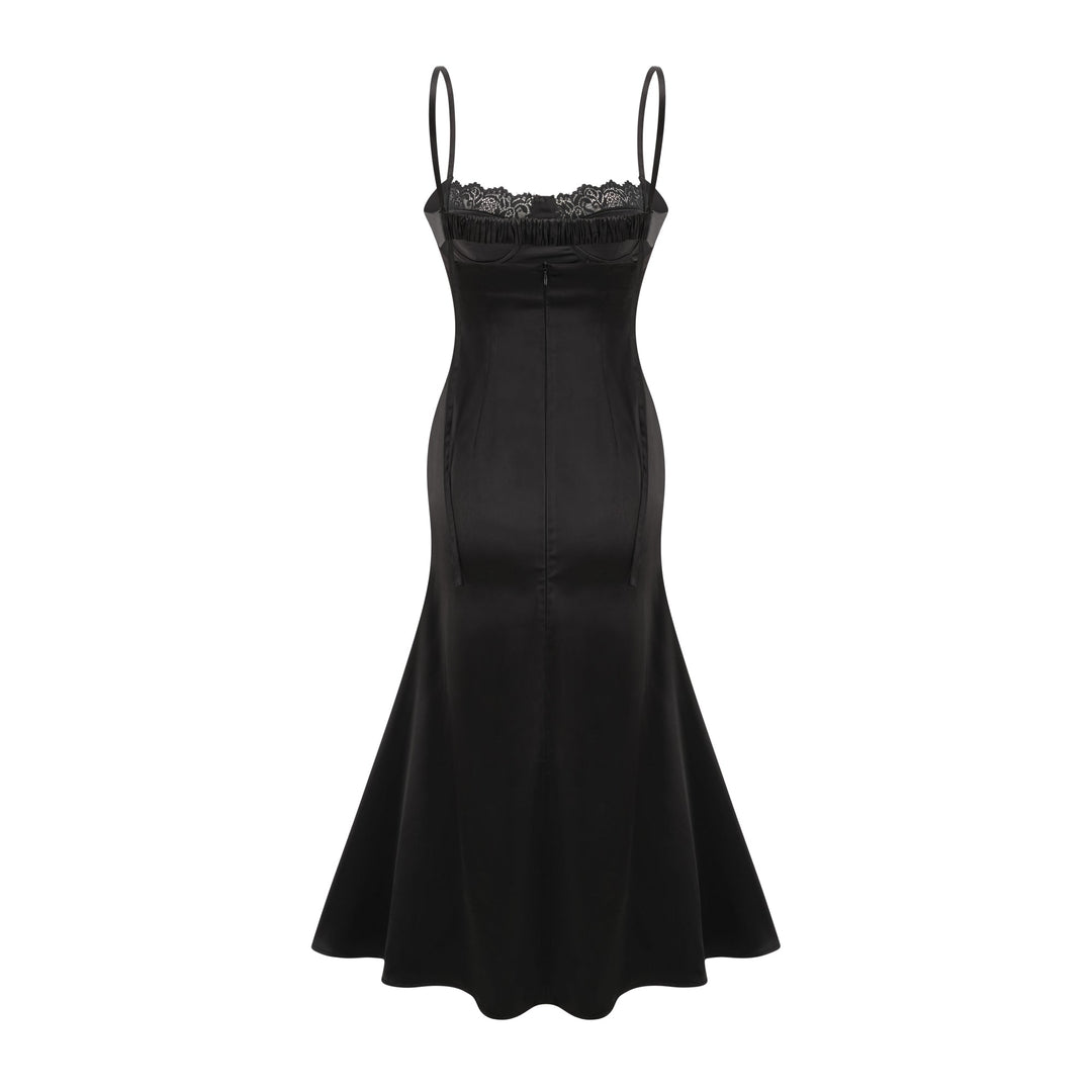 Levoire | Dentelle Satin Mi-Long Robe