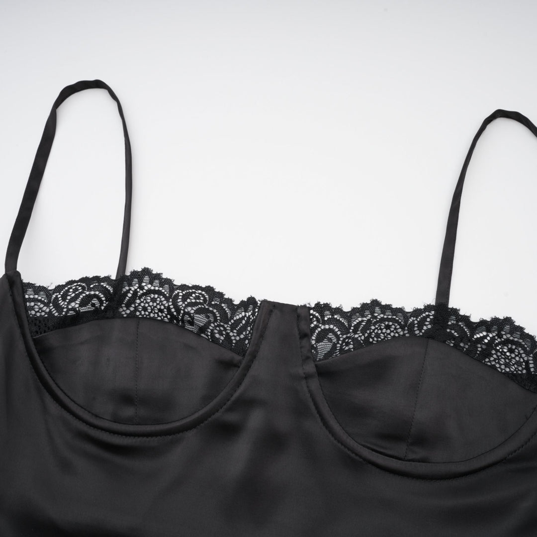 Levoire | Dentelle Satin Mi-Long Robe