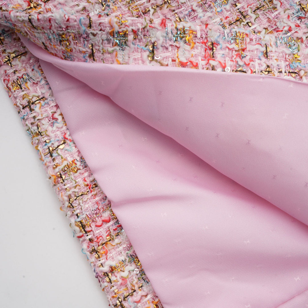 Levoire | Robe Mini En Tweed Rose Décorée
