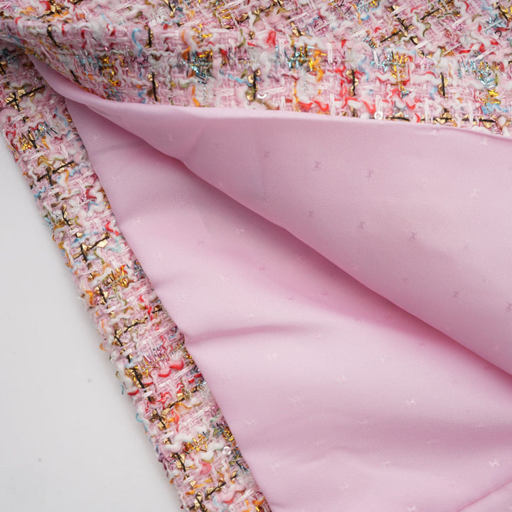 Levoire | Robe Mini En Tweed Rose Décorée