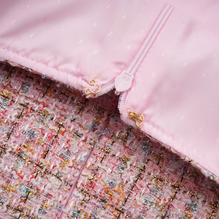 Levoire | Robe Mini En Tweed Rose Décorée