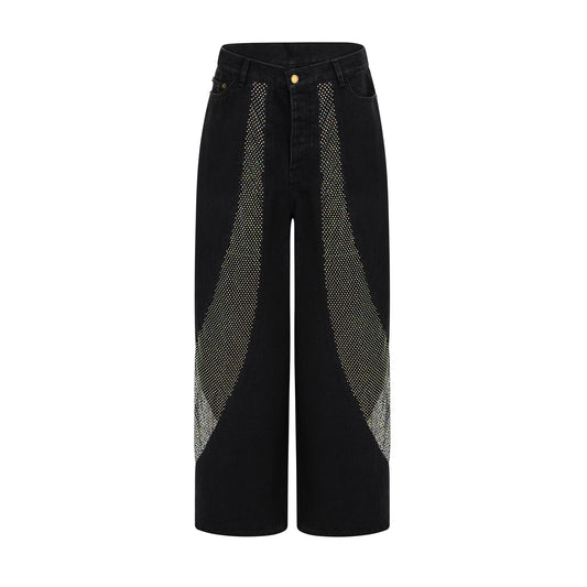 Levoire | Jeans À Jambes Larges Avec Panneaux En Mesh