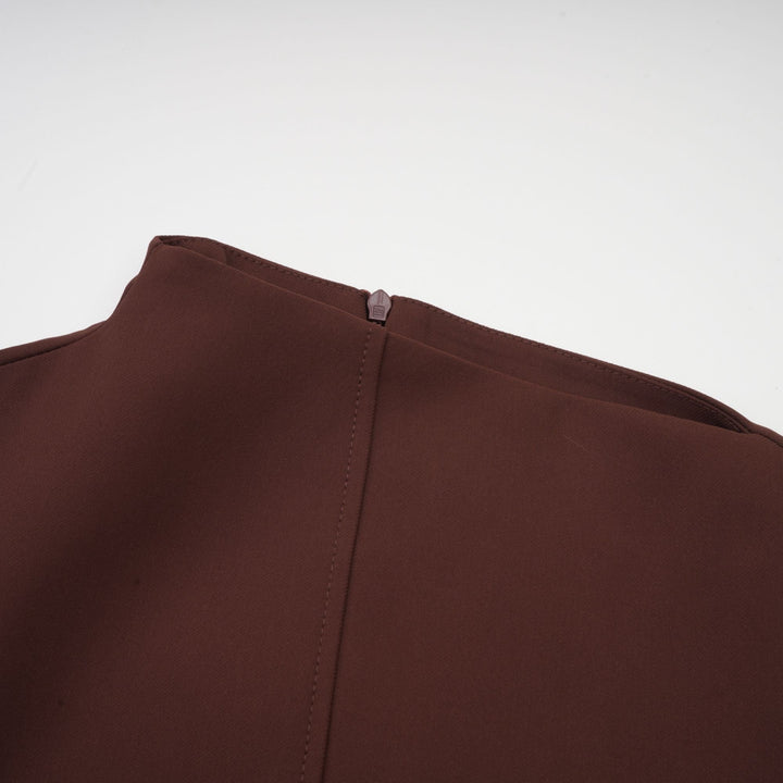 Levoire | Robe Mini À Encolure Asymétrique Marron Puff