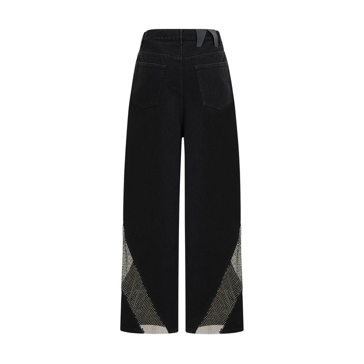 Levoire | Jeans À Jambes Larges Avec Panneaux En Mesh