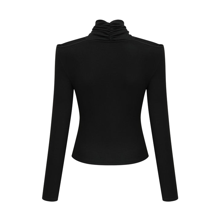Levoire | Haut Extensible Noire En Jersey Avec Fronces