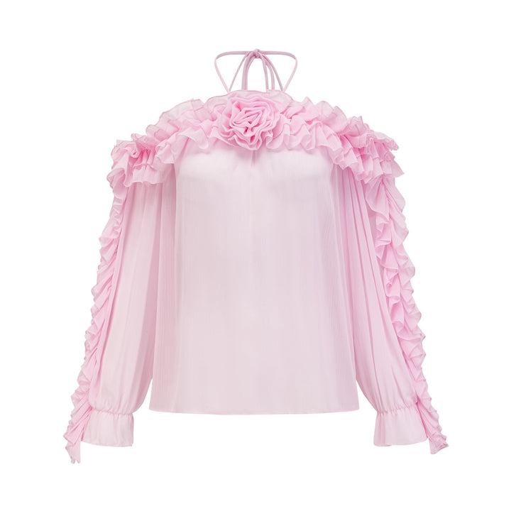 Levoire | Top Sans Bretelles Semi-Transparent Rose