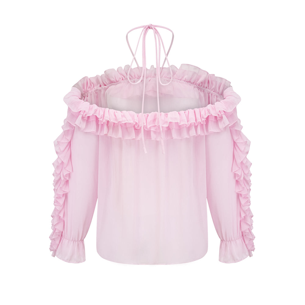 Levoire | Top Sans Bretelles Semi-Transparent Rose