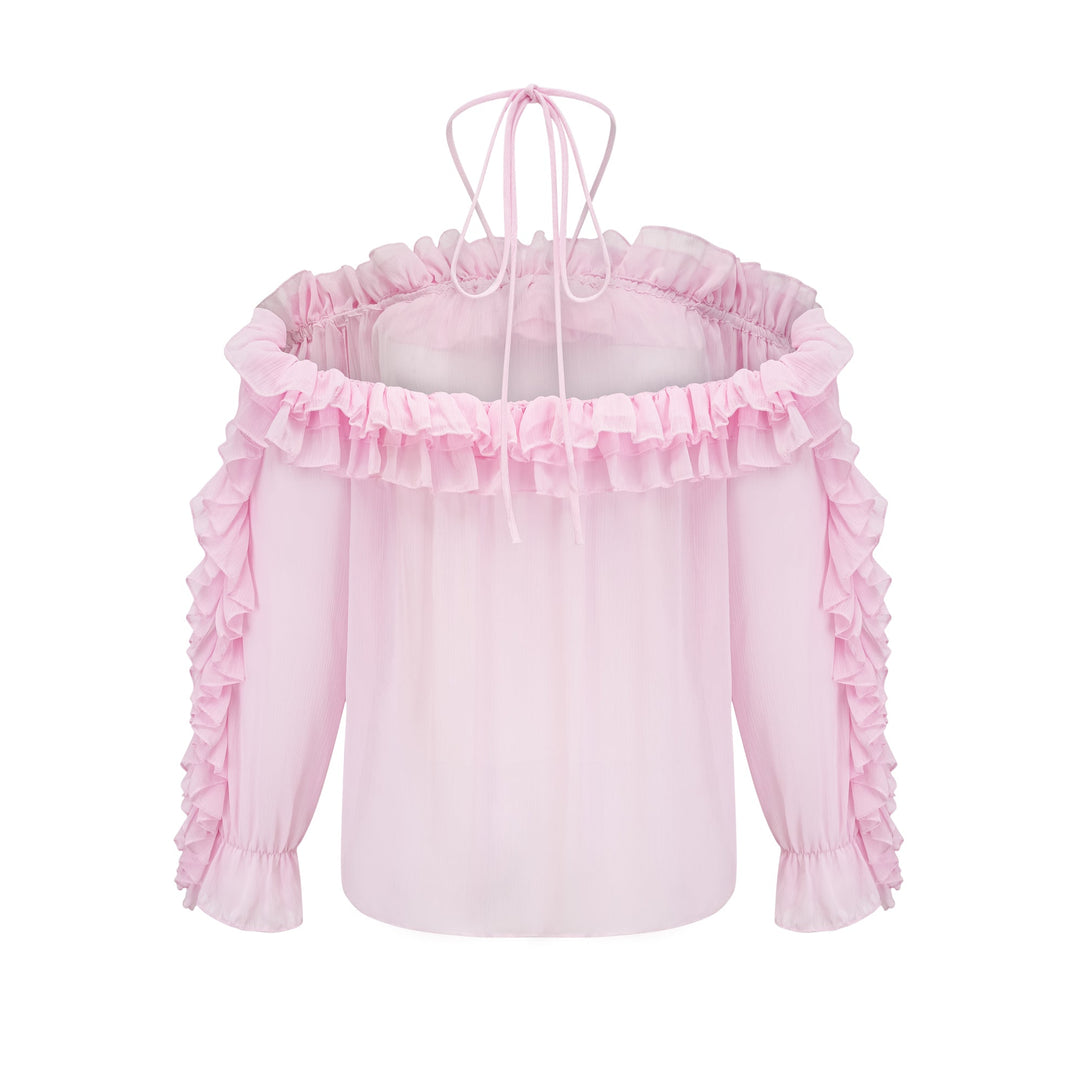 Levoire | Top Sans Bretelles Semi-Transparent Rose