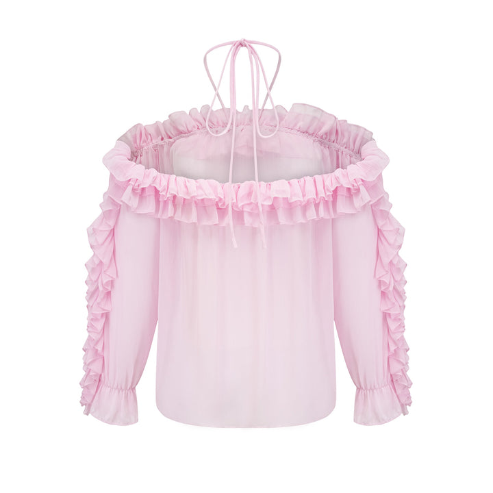 Levoire | Top Sans Bretelles Semi-Transparent Rose