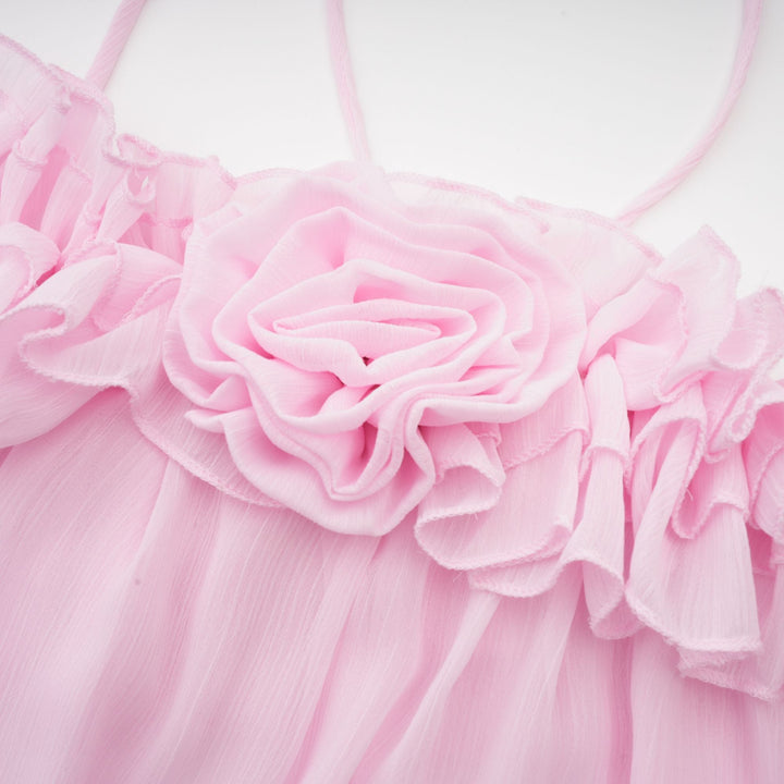 Levoire | Top Sans Bretelles Semi-Transparent Rose