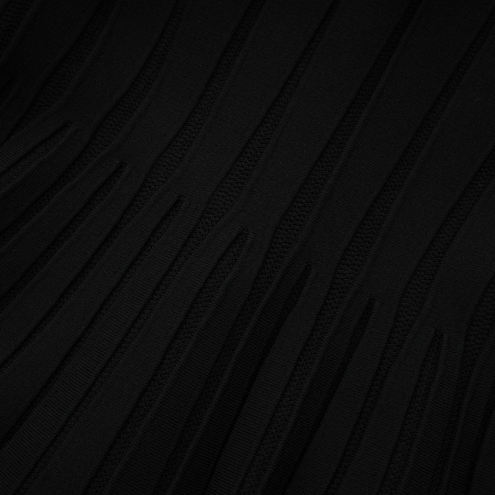 Levoire | Robe Mini En Tricot Noire À Épaules Dénudées Avec Nœud