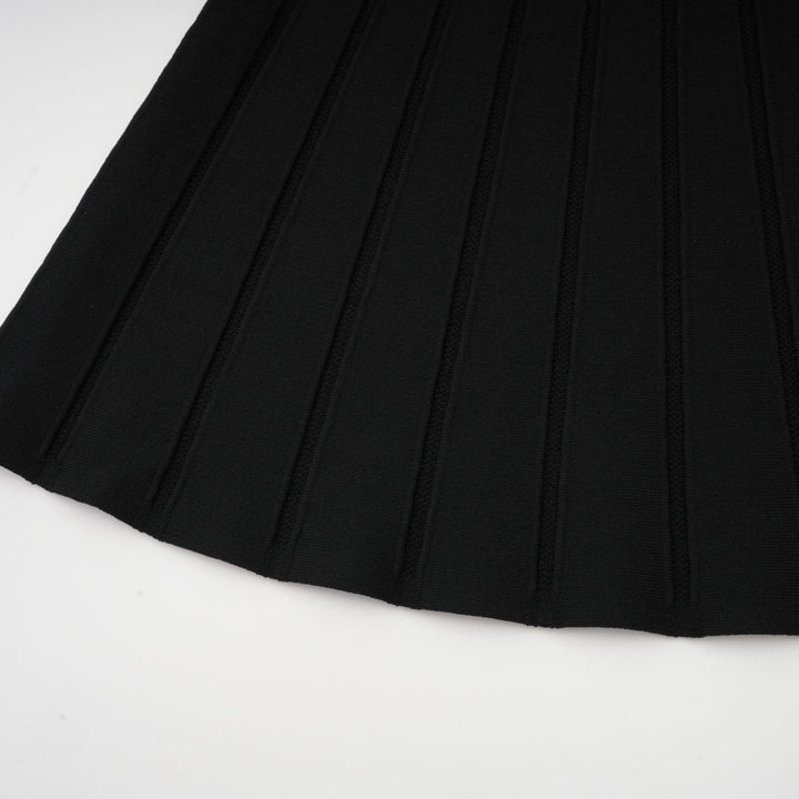 Levoire | Robe Mini En Tricot Noire À Épaules Dénudées Avec Nœud