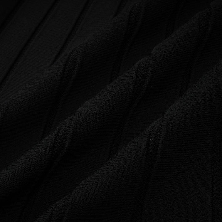 Levoire | Robe Mini En Tricot Noire À Épaules Dénudées Avec Nœud