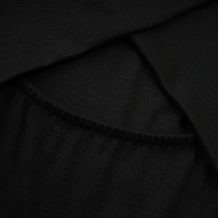 Levoire | Chemisier Noir À Volants En Jersey Extensible
