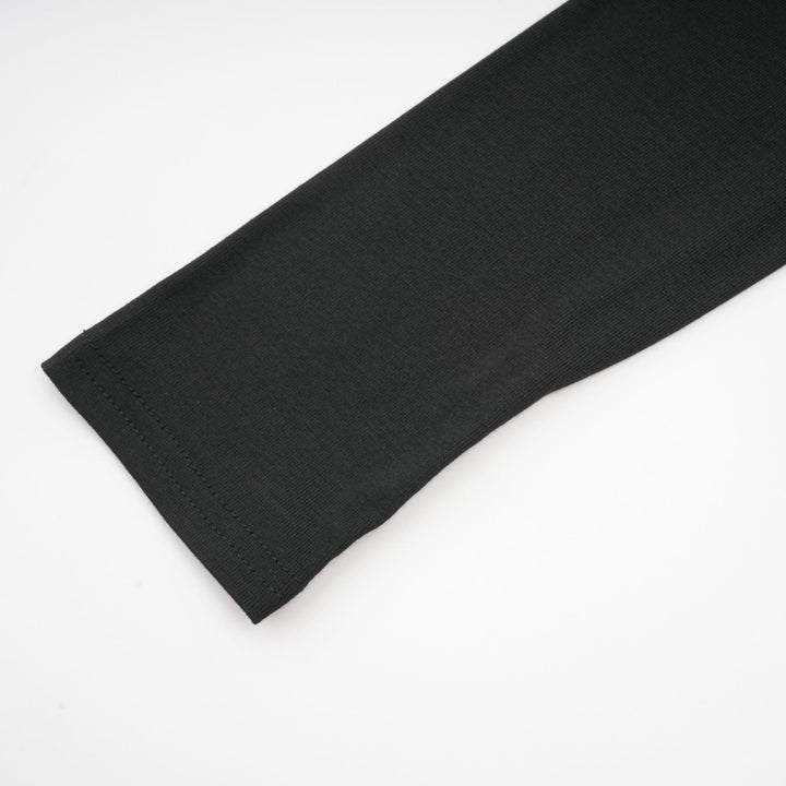 Levoire | Chemisier Noir À Volants En Jersey Extensible