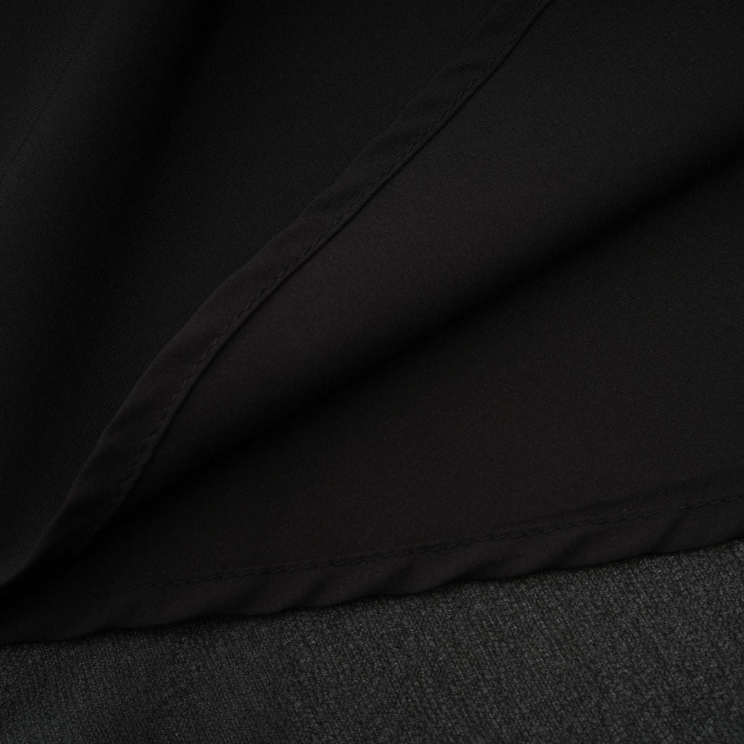 Levoire | Robe Midi Noire Plissée À Boutons Sur Le Devant