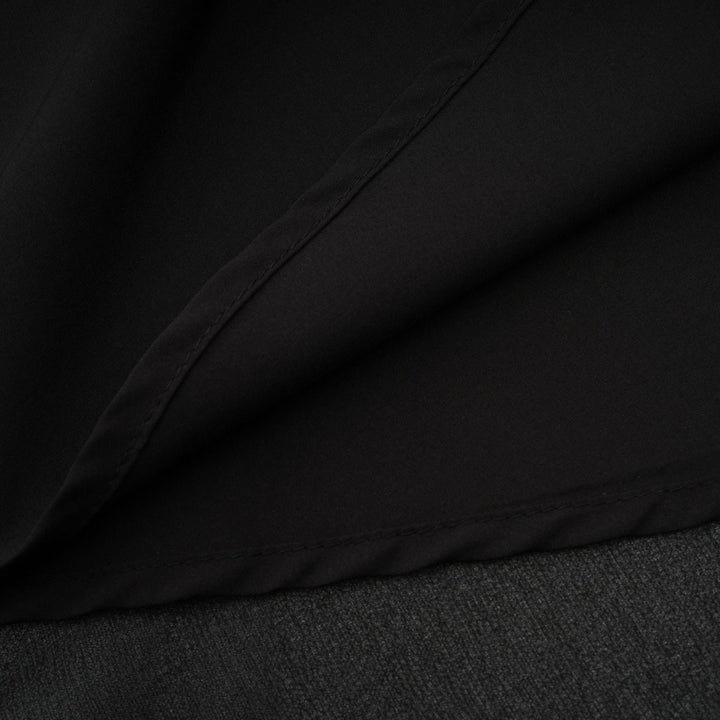 Levoire | Robe Midi Noire Plissée À Boutons Sur Le Devant