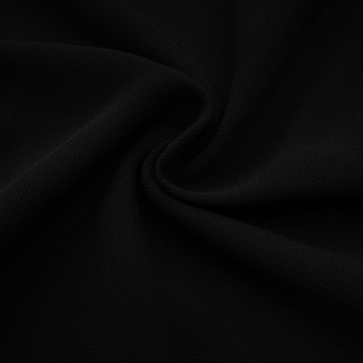 Levoire | Robe Midi Noire Plissée À Boutons Sur Le Devant