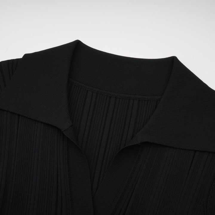Levoire | Robe Midi Noire À Vagues