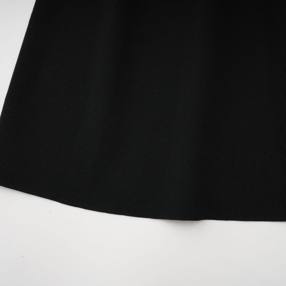 Levoire | Robe Midi Noire À Vagues
