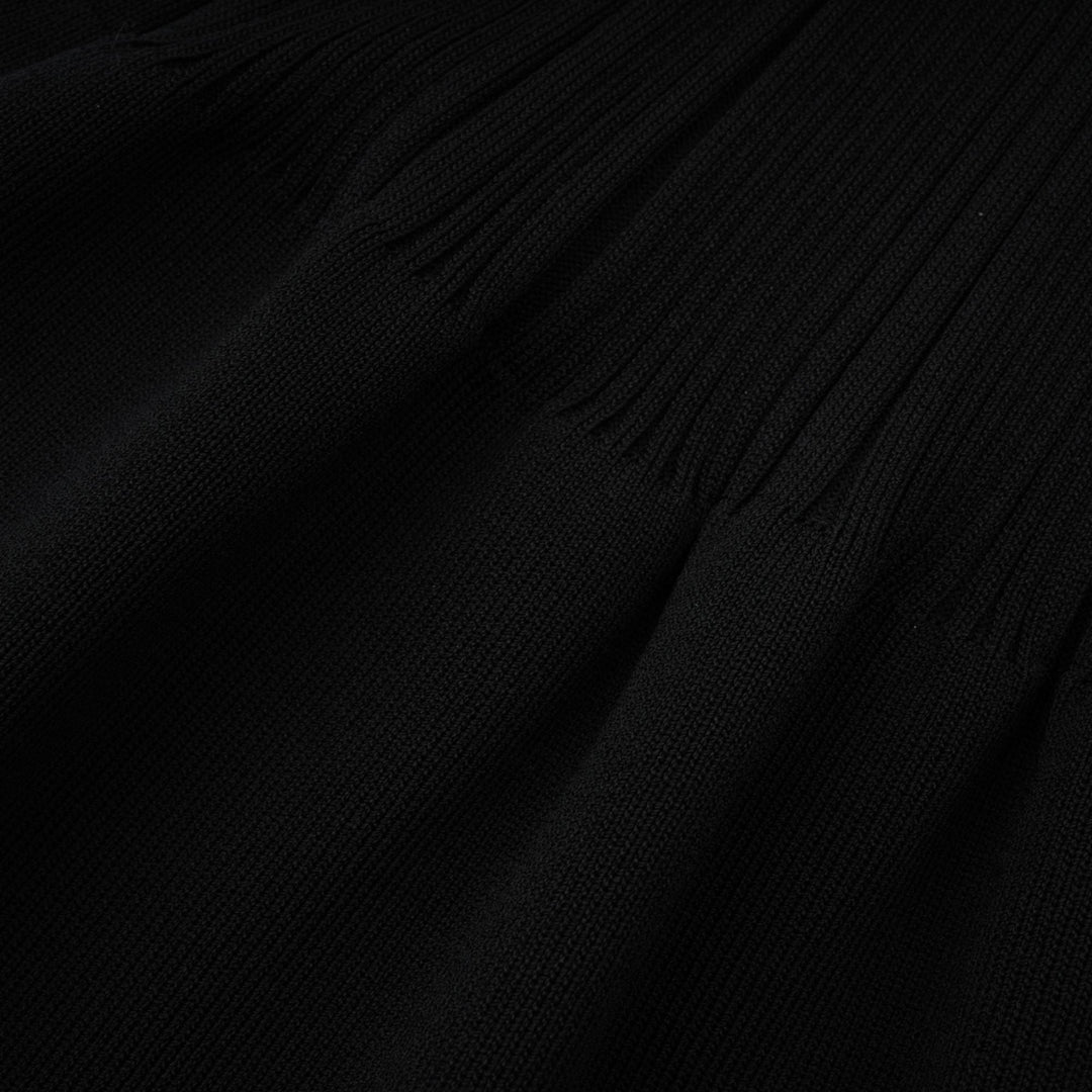 Levoire | Robe Midi Noire À Vagues
