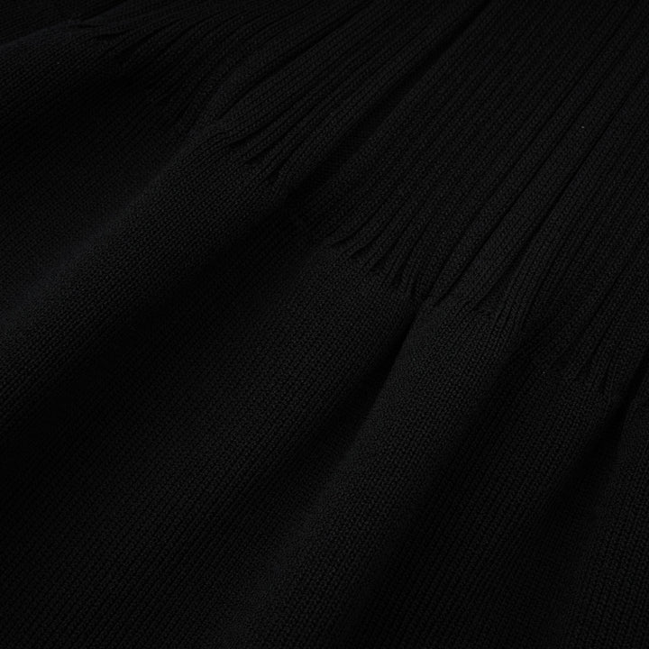 Levoire | Robe Midi Noire À Vagues