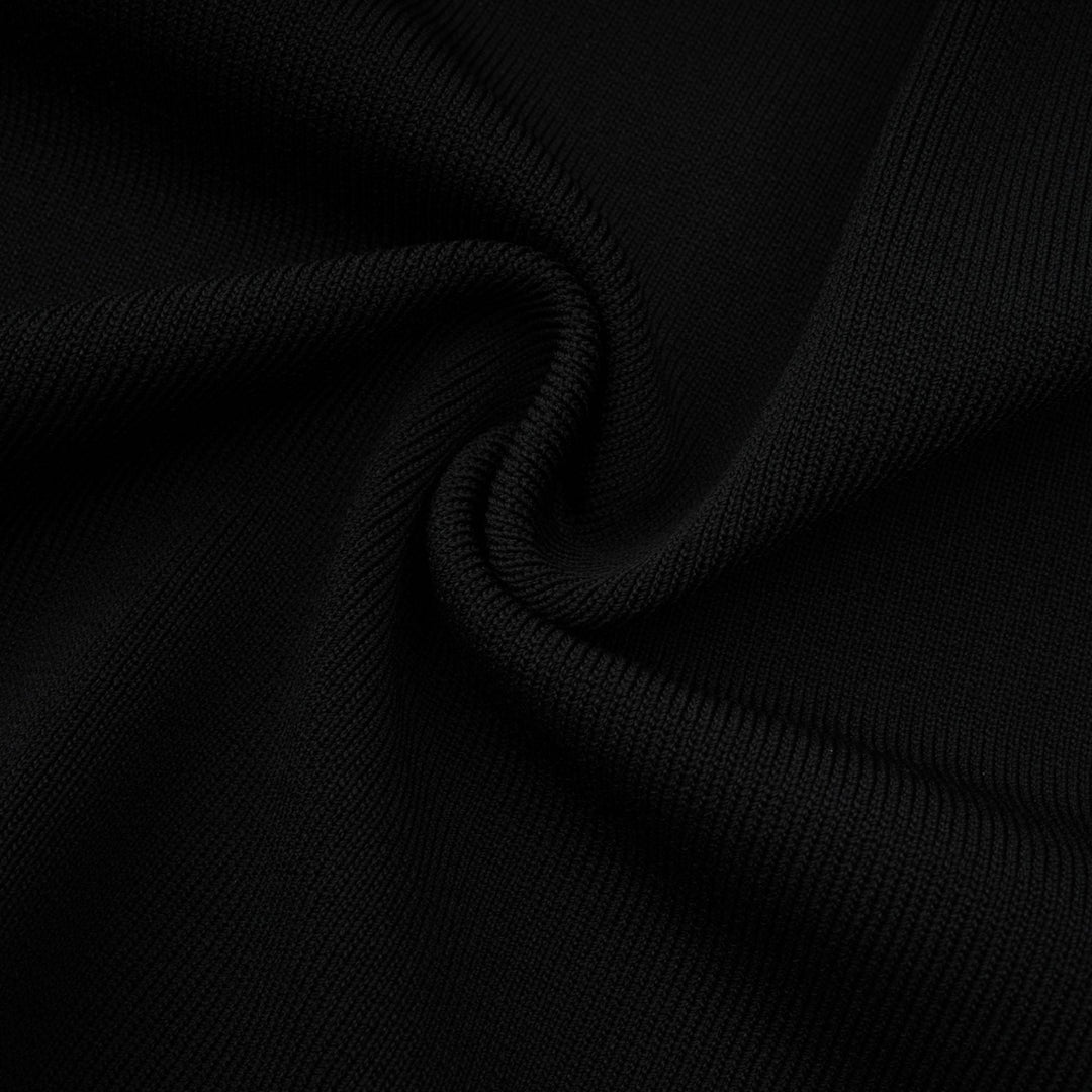 Levoire | Robe Midi Noire À Vagues