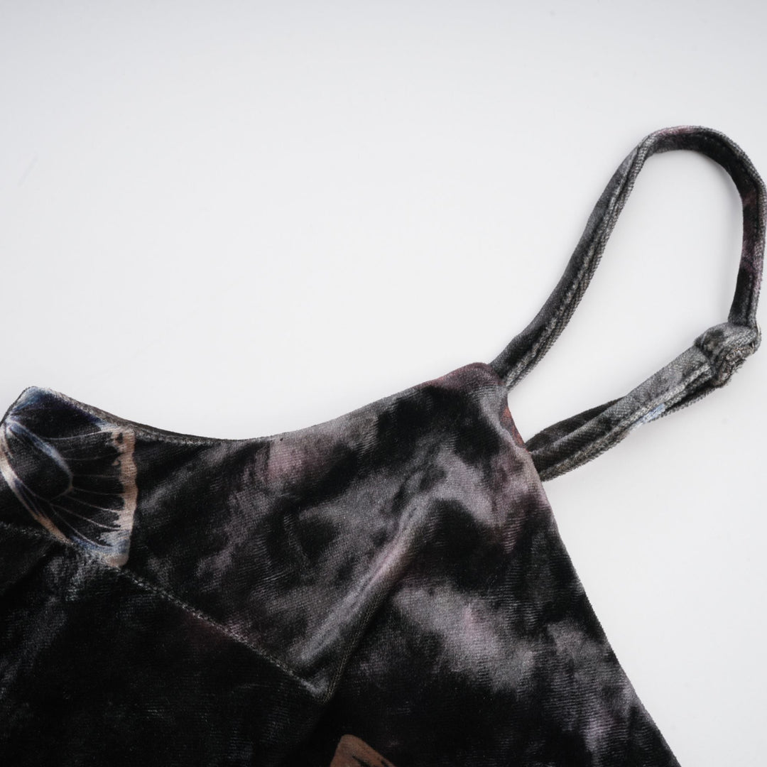 Levoire | Robe Midi En Velours À Imprimé Papillon Noir