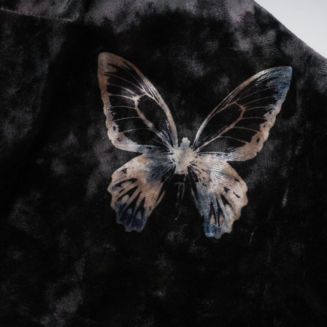 Levoire | Robe Midi En Velours Avec Imprimé Papillon Noir