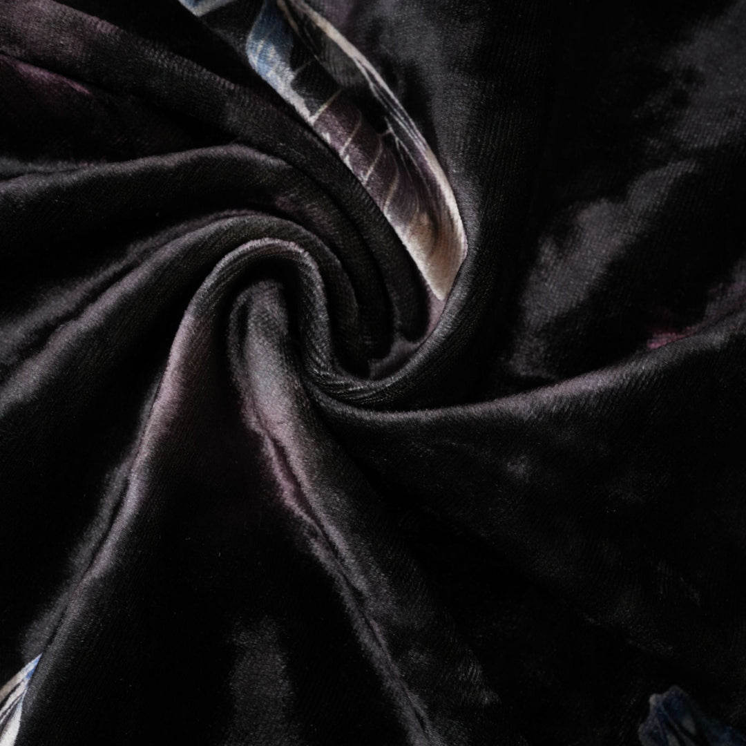 Levoire | Robe Midi En Velours Avec Imprimé Papillon Noir