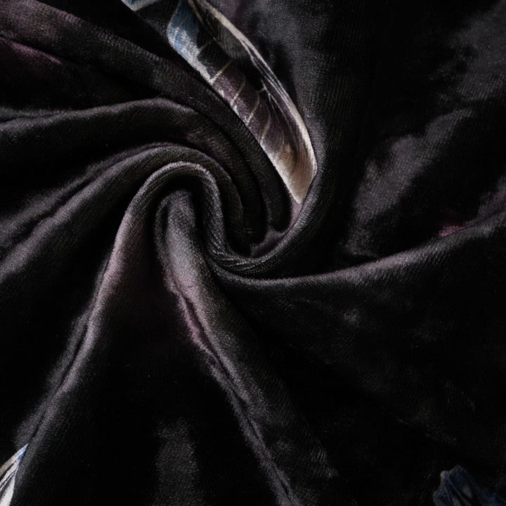 Levoire | Robe Midi En Velours Noir Avec Imprimé Papillon