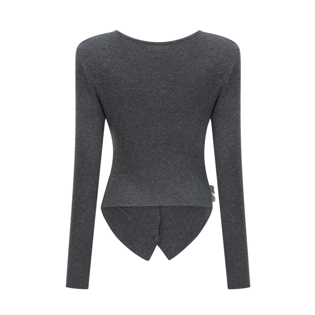 Levoire | Pull En Tricot Avec Motif Papillon En Paillettes Grises