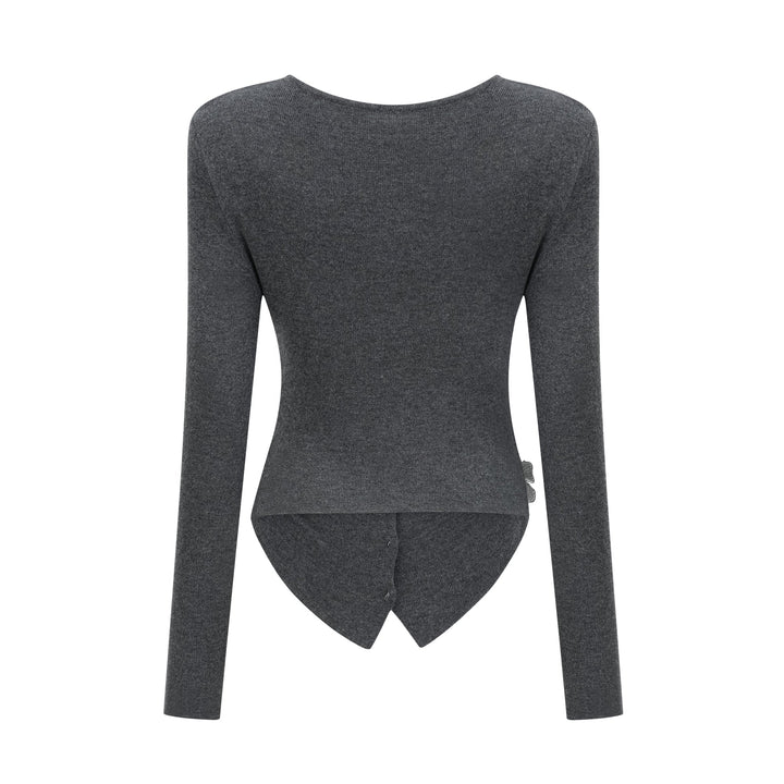 Levoire | Pull En Tricot Avec Motif Papillon En Paillettes Grises
