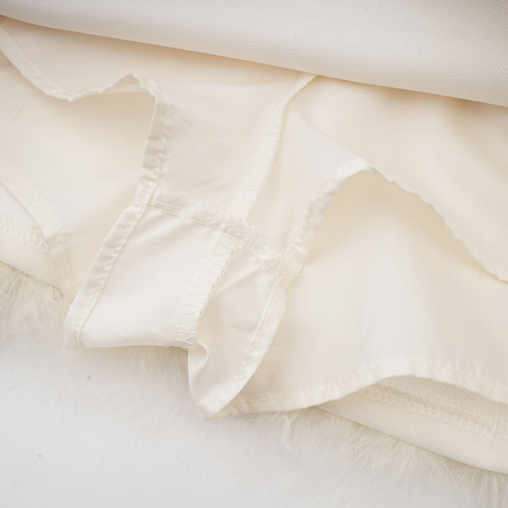 Levoire | Veste Bleue À Bordure En Dentelle & Jupe Ensemble Coordonné