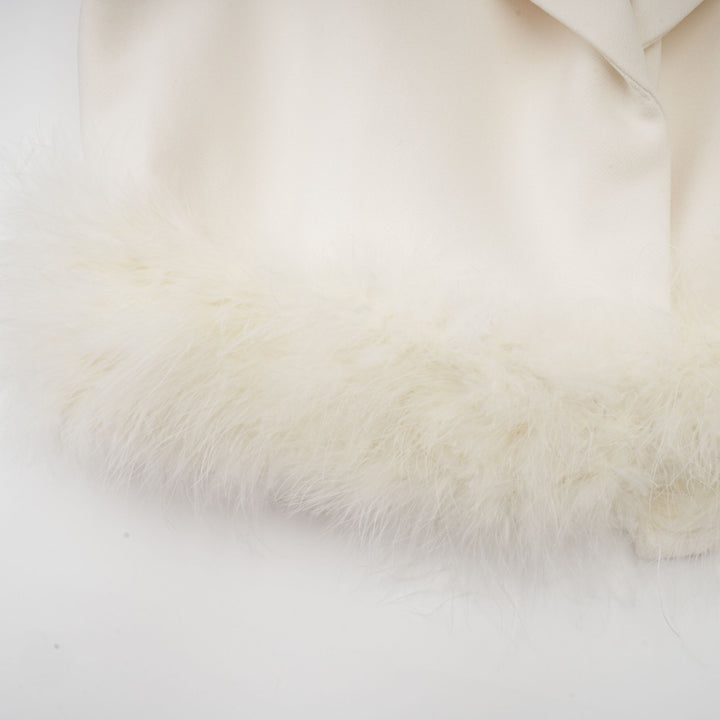 Levoire | Veste Bleue À Bordure En Dentelle & Jupe Ensemble Coordonné