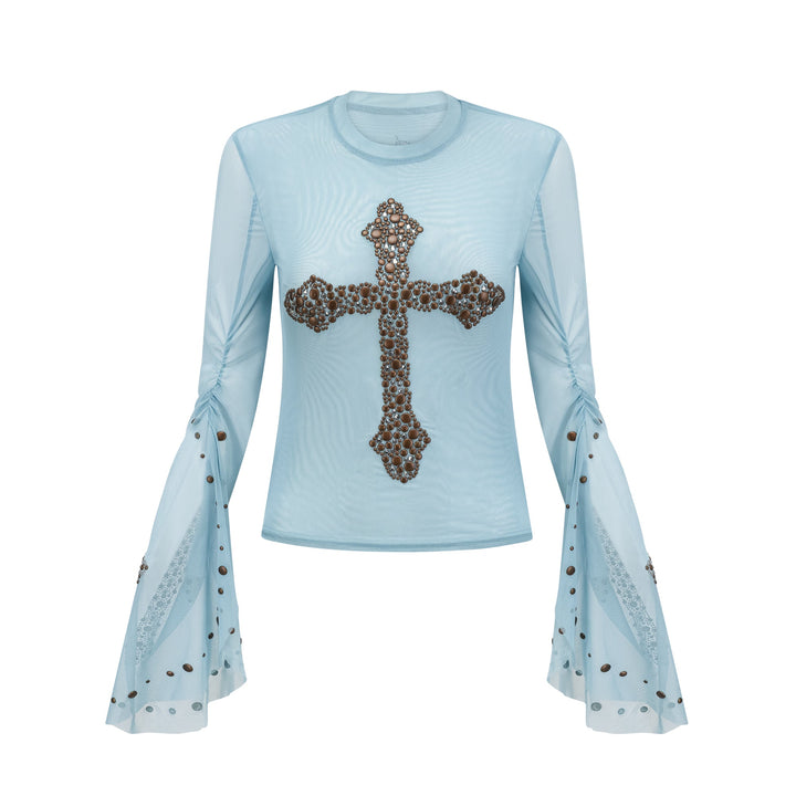 Levoire | Haut Semi Transparente Enrichie De Studs