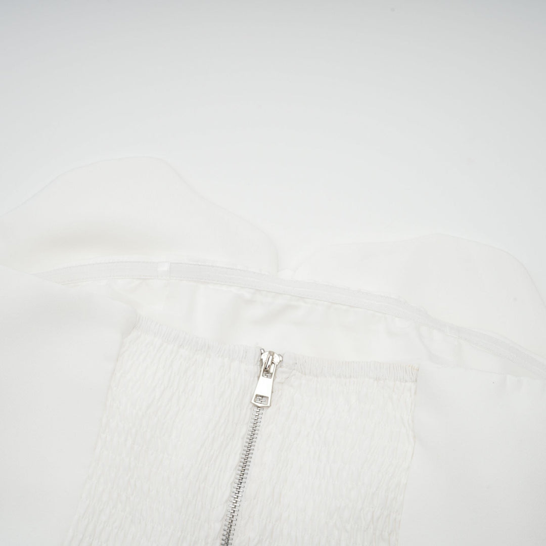 Levoire | Blanc Fleurs Top Épaules Dégagées