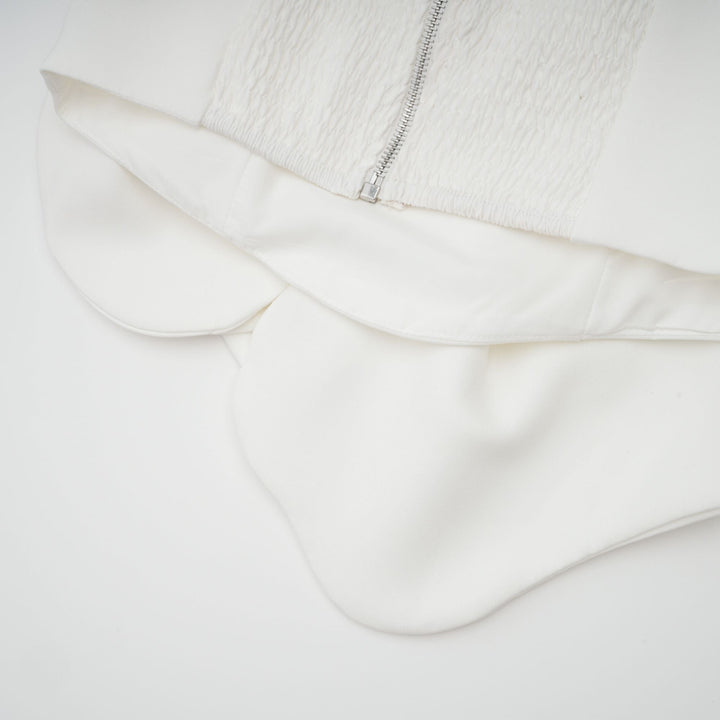 Levoire | Blanc Fleurs Top Épaules Dégagées